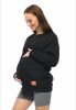 MijaCulture - 3 in 1 oversize maternity and nursing sweatshirt Miley M020 Black